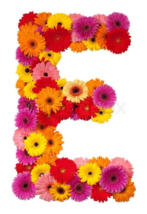 Download a free preview or high quality adobe illustrator ai, eps, pdf and high resolution jpeg versions. Letter E - flower alphabet isolated on ... | Stock image ...