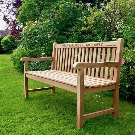 Engraved Wooden Garden Bench By Traditional Wooden Ts