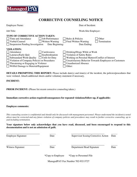 Free 14 Counseling Statement Forms In Pdf