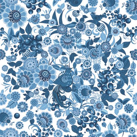 Blue Ornaments Floral Pattern Vector Vectors Graphic Art Designs In