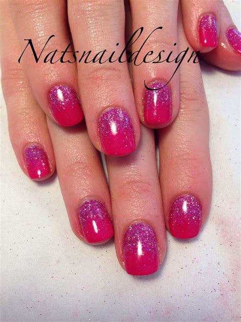 Hot Pink Glitter Fade Beautiful Nails Nail Polish Hot Pink Glitter