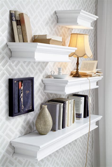 Etagère flottante moderne bois blanc acajou L40xP23cm ...
