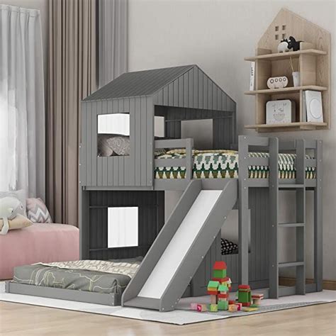 Harper And Bright Designs House Bed Bunk Beds With Slide