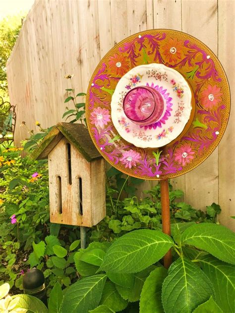 Recycled Glass Flower Garden Art Sun Catcher Etsy Glassware Garden