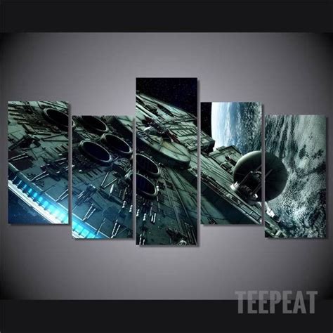 Millennium Falcon 5 Piece Canvas Star Wars Decor Star Wars Room