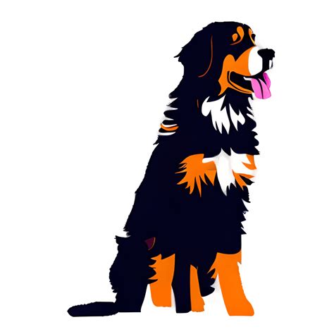 Bernese Mountain Dog Line Illustration · Creative Fabrica