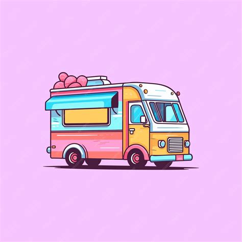 premium vector ice cream truck clip art illustration