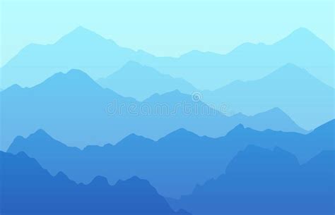 Beautiful Vector Scenic Landscape Background With Mountains Stock