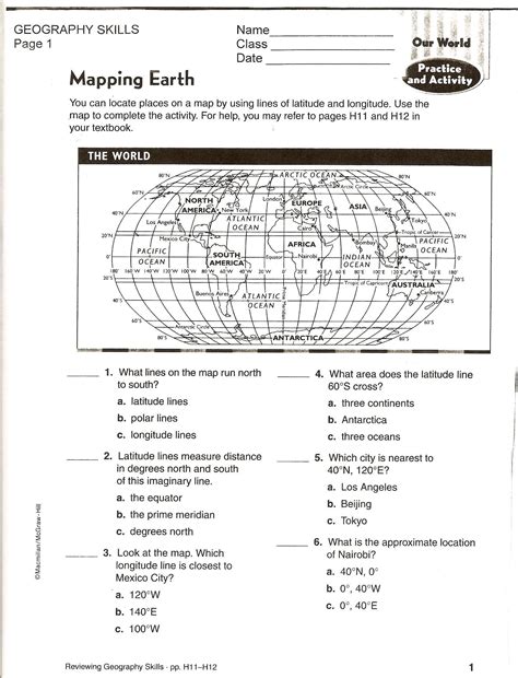 Hemisphere Worksheets