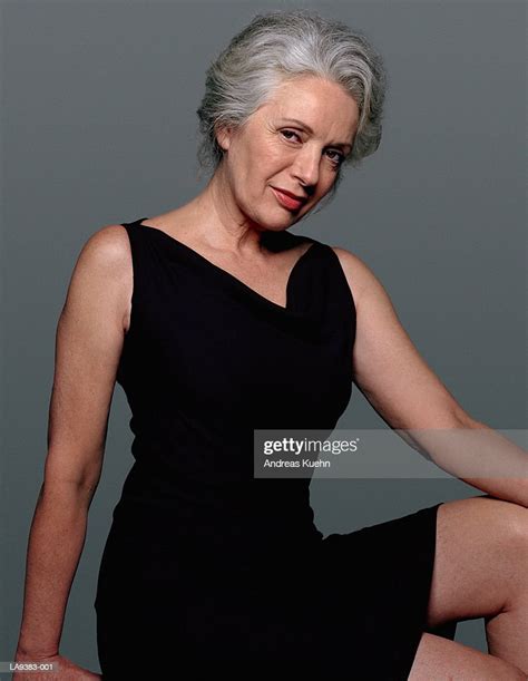 Mature Woman Wearing Black Dress Portrait Photo Getty Images