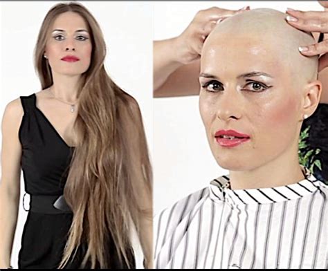 Bald Head Women Long Hair Cut Short Before And After Haircut Hair