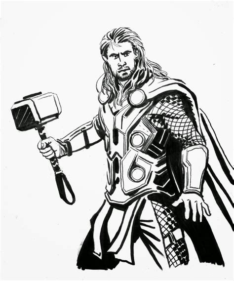 Thor Cartoon Drawing At Explore Collection Of Thor