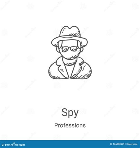 Spy Icon Vector From Professions Collection Thin Line Spy Outline Icon