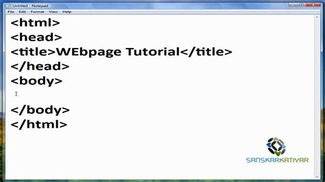 How To Make An Simple Blank Html Webpage With Notepad Lesson 1 Youtube
