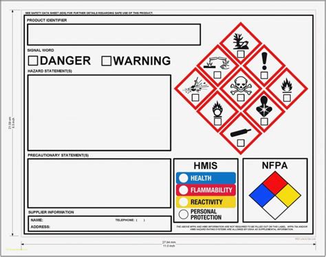 Osha Secondary Container Label Template