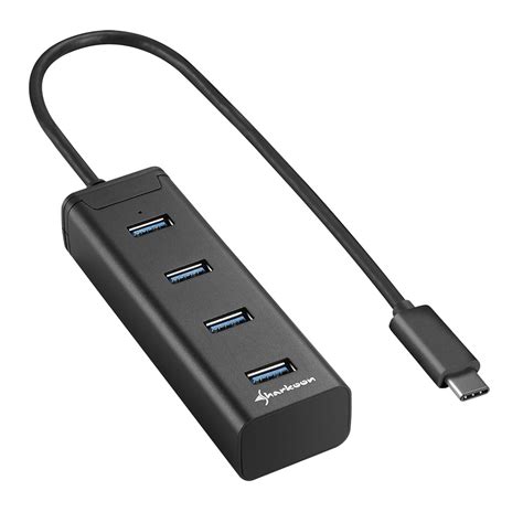 Sharkoon 4 Port Usb 30 Aluminium Hub Type C