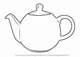 Teapot Draw Tea Drawing Step Kettle Sketch Line Drawings Everyday Objects Learn Easy Paintingvalley Tutorial Sketches Floral Drawingtutorials101 sketch template