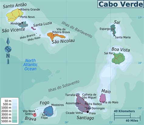 Map Of Cape Verde Regions Online Maps And Travel