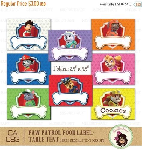 Free Printable Paw Patrol Food Labels Printable Templates