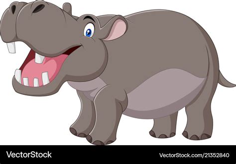 Cartoon Hippo With Open Mouth Royalty Free Vector Image