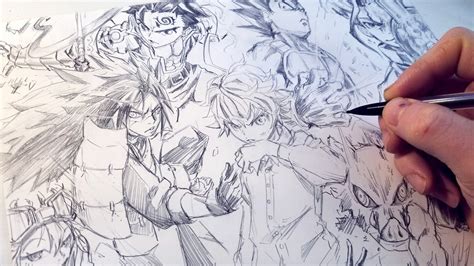 Drawing New Epic 9 Anime Character Splash Page Anime Manga Sketch