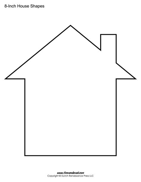 House Templates Free Blank House Shape Pdfs
