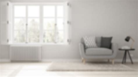 Blur Background Interior Design Minimalist Living Room Simple White