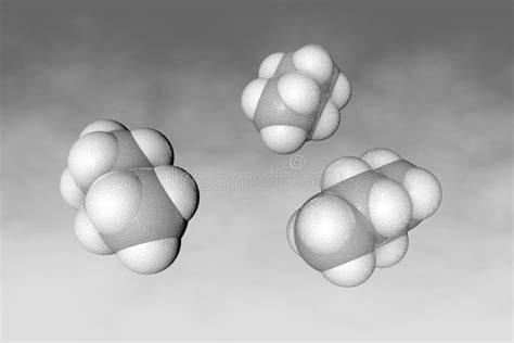 Space Filling Molecular Model Of Butane Or N Butane Atoms Are