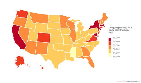 This Map Shows How Much A Single Parent Needs To Earn To Get By In