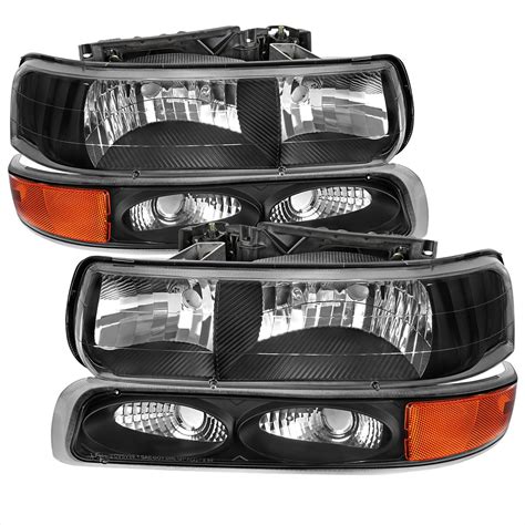 Spec D® 2lblh Siv99jm Go Matte Black Euro Headlights With Bumper Lights
