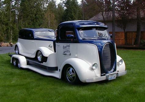 Cool Times Cool Late 40s Ford Coe Truck And Late 40s Ford Sedan On