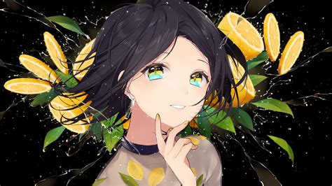 Download Wallpaper Cute Happy Anime Girl Minimal By Dustinc Anime