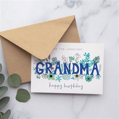 Loveliest Grandma Birthday Card By Paperpaper Grandma Birthday Card