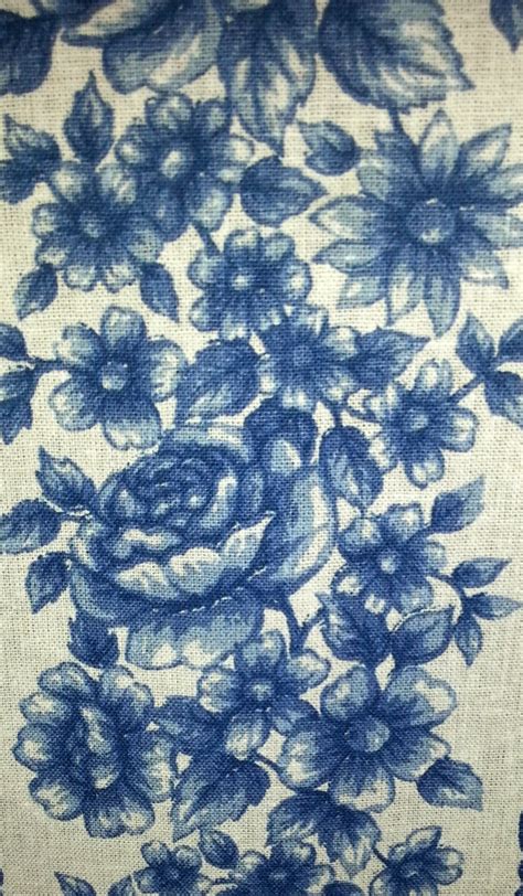 Scandinavian Quilt Cottonlinen Fabric In Bone White And Blue