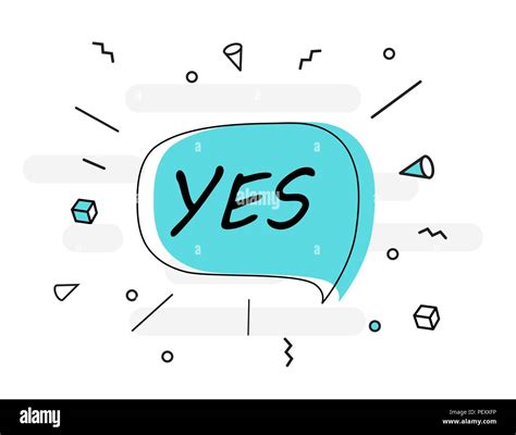 Yes Banner Poster And Sticker Concept Speech Bubble Message Vector