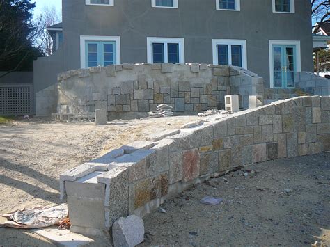 Cinder Block Retaining Wall With Stone Veneer Councilnet