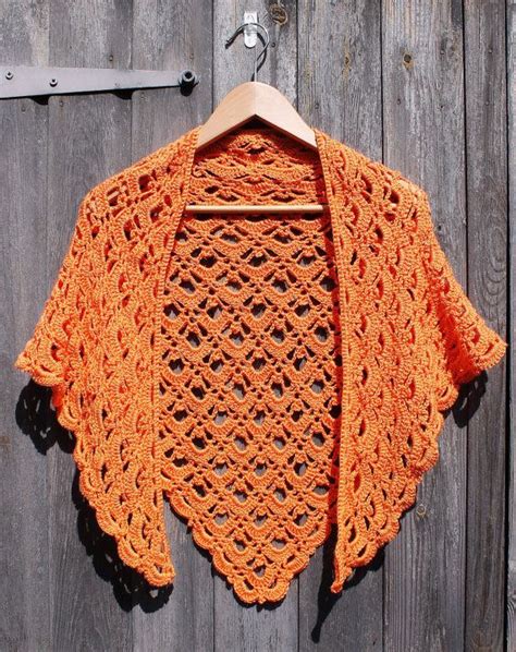 Crochet Lacy Triangular Shawl Pattern Instant Download Pdf Etsy