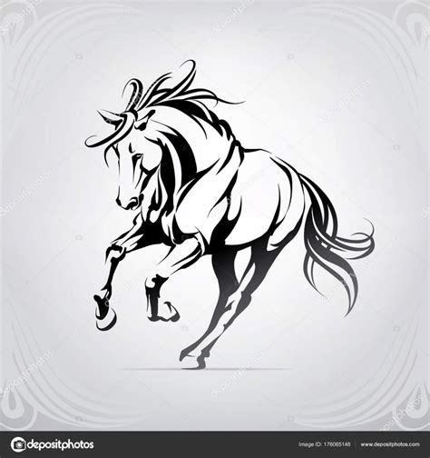 Vector Silhouette Running Horse Stock Vector By ©nutriaaa 176065148