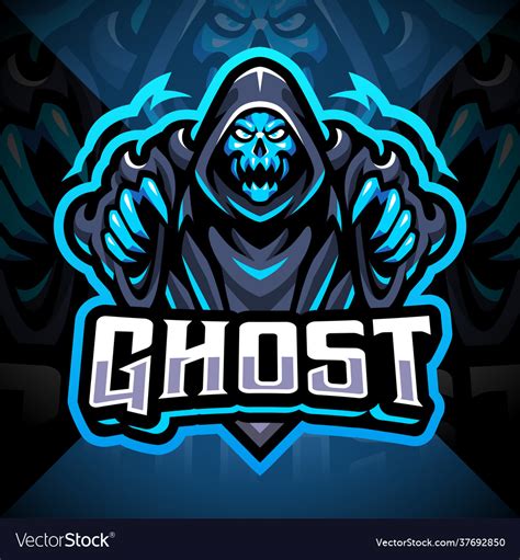 Ghost Esport Mascot Logo Design Royalty Free Vector Image
