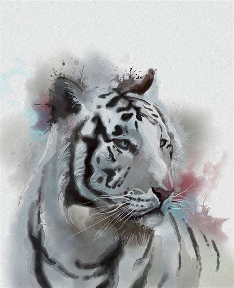 White Tiger Digital Art By Bekim M Fine Art America