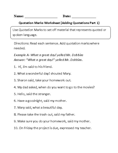 adding quotation marks worksheet work sheets pinterest quotation