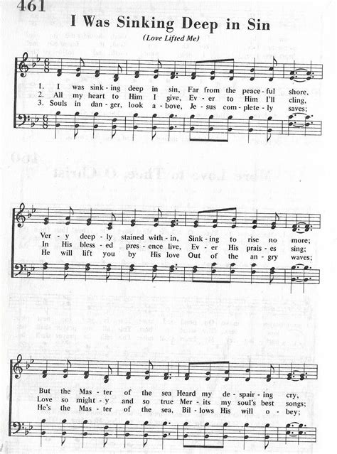 I Was Sinking Deep In Sin Hymn Satb Page 1 Of 2 Christian Song