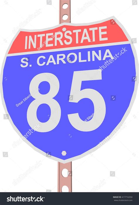 Interstate Highway 85 Road Sign In South Carolina Sponsored