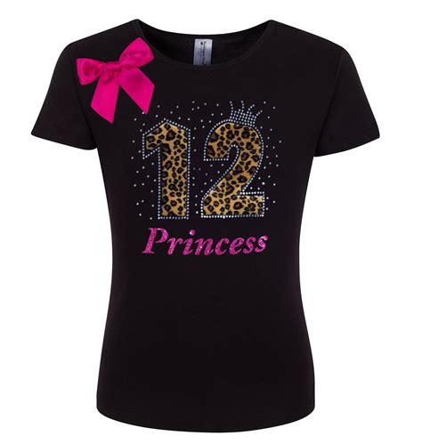12th Birthday Girl Shirt Pink Cheetah 12 Personalized Name Ebay