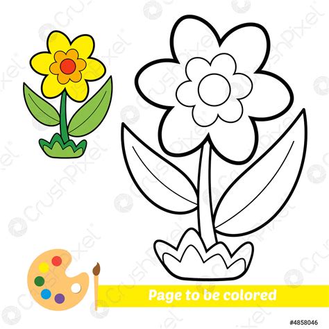 Coloring Book For Kids Flower Vector Stock Vector 4858046 Crushpixel