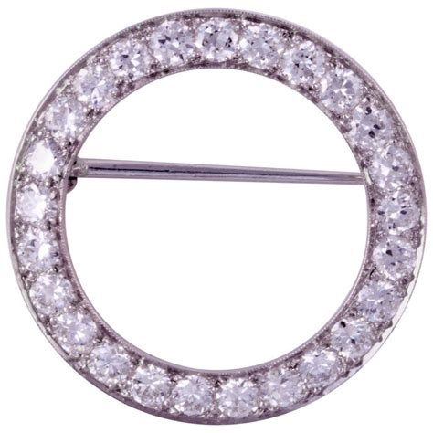 Platinum Diamond Circle Pin For Sale At 1stdibs