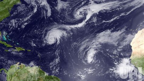 Photo Hurricane Danielle And Tropical Storm Earl In The Atlantic Ocean