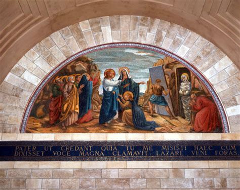 Israel Bethany Mosaic Of The Raising Of Lazarus In The Church Of St