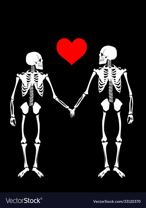 Skeletons In Love 2 Royalty Free Vector Image Vectorstock