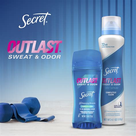 secret outlast invisible solid antiperspirant deodorant for women completely clean scent 2 6
